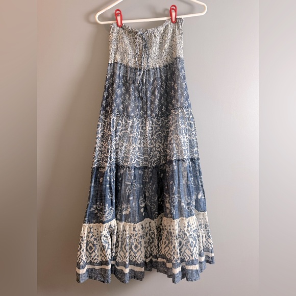 Abercrombie & Fitch NWT Blue/White Maxi Skirt Womens Sz M 36" Long Flowing Boho - Picture 1 of 5